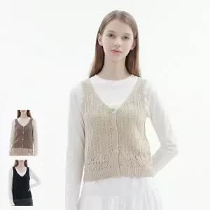 [로코엘라]그렌 뜨개 패턴 크로세 여성 니트 베스트