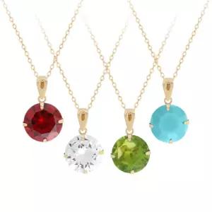 14K GOLD 탄생석 컬러 큐빅 금 목걸이 42cm 체인 여성 베이직 데일리 여자 선물