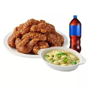 [땅땅치킨] 카라멜크런치치킨(윙봉)+바질크림뇨끼뽀끼+콜라500ml