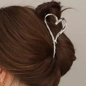 여성 집게핀 메탈 올림머리 반묶음 하트모양 빅사이즈 WFE1E4C