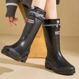 여성 장마철 여름 패션장화 롱레인부츠 휴가철 스트랩 WFC9F26