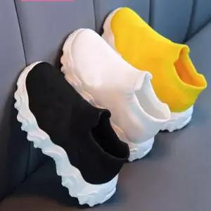 3컬러 삭스 슬립온 니트 패브릭 스니커즈 어글리 운동 WFBE4C0