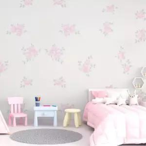 꽃무늬 여아방 스티커 붙이는 단열벽지 접착식 20M 곰방이방지