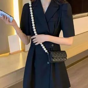 여성 반팔 정장 랩 원피스 A라인 하객룩 퍼프소매 2색 트렌디원피스