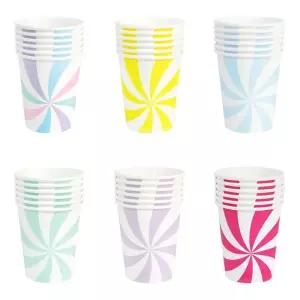 일회용 홈파티 롤리팝종이컵(6개입) 피크닉 생일파티 종이컵