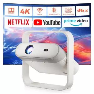 Salange 1080P 프로젝터 안드로이드 오토 포커스 BT5.4 WIFI6 70mm 초슬림 RGB 앰비언트 라이트 하이파이