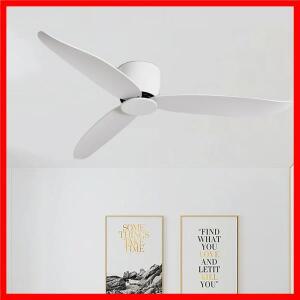 천장 선풍기 조명 없음, DC 모터 리모컨 냉각 팬 램프, 낮은 바닥 화이트 블랙 컬러 36 인치, 42 52