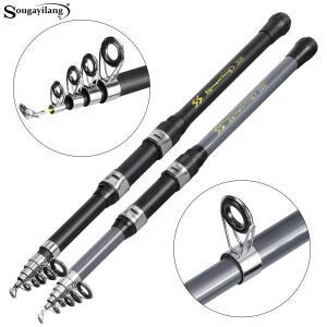 Sougayilang 유리 섬유 텔레스코픽 낚싯대 2.1-3.0m 다양한 수체 낚시 선호에 경량 휴대하기 쉽습니다.