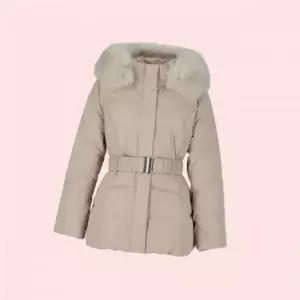 SOUP 폭스퍼 벨티드 패딩 자켓 점퍼 잠바 파카 구스다운 아우터 숏 재킷 SABDO34. 4582157