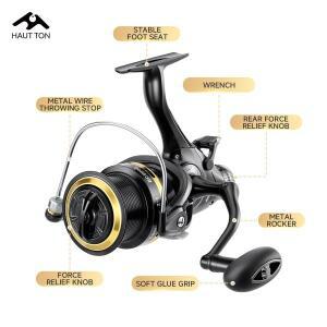 HAUT TON BC 잉어 낚시 릴 파워 듀얼 브레이크 대형 12KG 최대 드래그 캐스팅 송어 적합