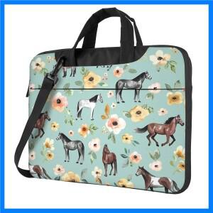 꽃이 있는 말 크로스바디 노트북 가방 케이스 컴퓨터 Macbook Pro Lenovo용 내구성 보호 파우치