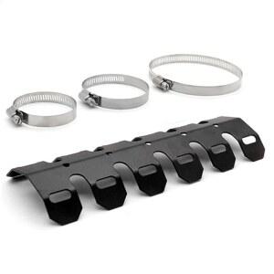 FJmark 머플러 가드 바이크용 범용 히트 프로텍터 곡선 실드 커버 블랙