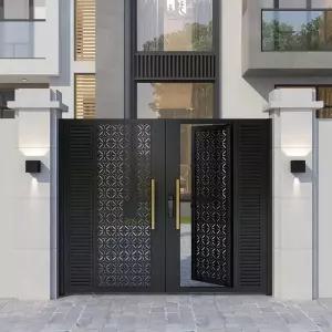정원 출입문 단문 양문형 철제 대문 분체도장 주문제작