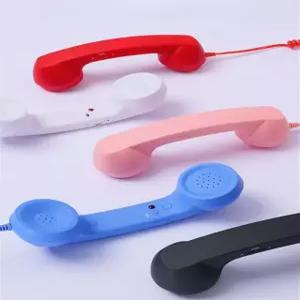 옛날 수화기 c타입 이어폰 유선 전화기 레트로 헤드폰 마이크 휴대용 소형 미니 액세서리