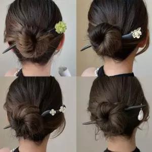 뒷꽂이 비녀 나무비녀 고풍 머리장식 포인트 헤어악세사리