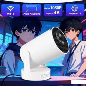 우주프로젝터 HY300Ultra 8K Wifi6 프로젝터 290ANSI 안드로이드 14 듀얼 WIFI 6 BT50 1280x720P 홈시네마