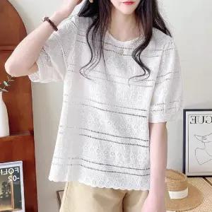 펀칭 자수 블라우스 LLT155 전지 풍기 남방 블라우스 Vcb7+6OLm