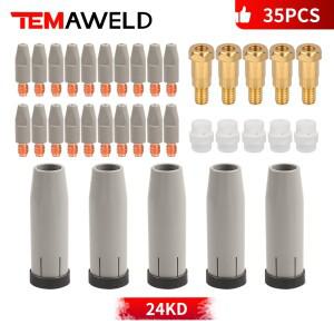 35개세트 24KD 25AK 코팅 Bescherming 노즐 Stuks Non-Stick Europese Airless 기계 Beschermhoes Mig Lasm