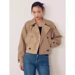 Kuho plus Belted Short Trench - Beige