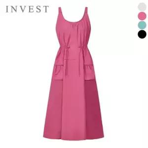 [인베스트] 투 포켓 스트링 슬리브리스 원피스_IN6M1OP3301