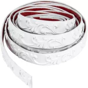 유연한 몰딩 트림 벽 자체 필 앤 스틱 미러 프레임 테두리 방수 욕실 장식(흰색)