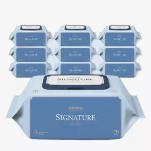 베베숲 베스트셀러 시그니처 위드블루 캡형 아기물티슈 70매 10개