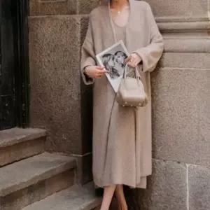 패션스타일 니트 롱 골지 나시 투 치마 가을 원피스 겨울 가디건 세트