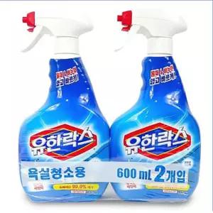 유한락스 욕실청소용 600ml+600ml 세정제 곰팡이제거 화장실청소 락스