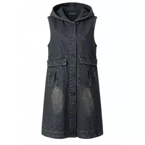 [하프클럽/]KARRA (77까지)후드롱데님베스트자켓_A6S0226