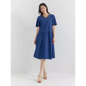 [하프클럽/]데님 플레어 원피스 LCOPP422_IN