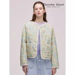 써스데이아일랜드 [Thursday Island] 플라워 패턴 퀼팅 점퍼(T242MJP131W) 1129437