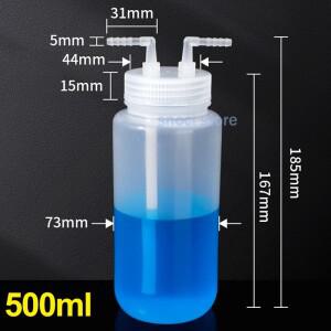 500ml 세척 병 PP 플라스틱 가스 실린더 폴리에틸렌 반투명 화학 깨지지 않는 실험실용 1개