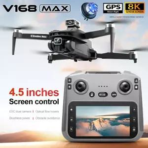 호환 V168 MAX GPS 드론 전문가용 8K 카메라 항공 FPV 브러시리스 장애 회피 대형 스크린 리모컨 접이식 드