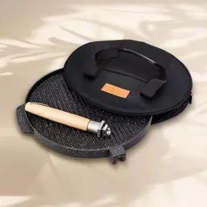 소고기불판 화로 양면 스테이크철 삼겹살 주물팬 생선구이 고기 가정용 구이 스테이크 후라이 원형 그릴후