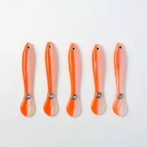 낚시용품 오렌지 미꾸라지 루어 5p세트 루어낚시