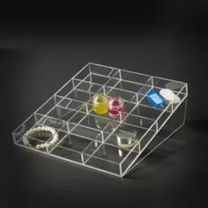 아크릴 상품진열대 경사형 악세사리 보관함소품 받침대 전시대 선반 투명 촬영 거치대