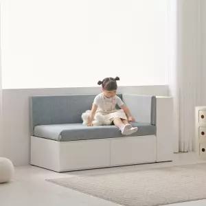 알란스마 패브릭 2인 수납 벤치소파+사이드장1개