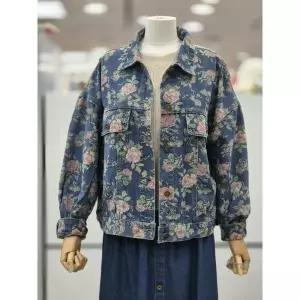 [밀스튜디오] 세이브존04 오버핏 플라워 면 청 재킷 LQ9JKS105_P380245576