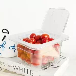 눈금있는 냉장고 정리함 야채 보관용기 1.4L 본체+물빠짐+뚜껑)