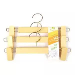 일조 햇살 우드 바지걸이 3p 집게 바지 옷걸이 행거
