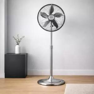 신일 메탈 스탠드형 선풍기 5엽날개 좌우회전 3단 바람세기 실버 SIF-C16MG