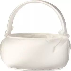 릴리안 로즈 오프 화이트 새틴 플라워 걸 바구니