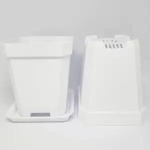 미니화분 대형 10cm 화이트 5p세트 받침대포함 미니화분 플라스틱화분 화분