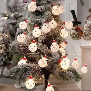 트리전구 LED 눈사람 가랜드전구 줄조명 20구 웜색 3M