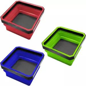 GAOLAOSY 3PCS 마그네틱 접이식 트레이 베이스가 장착된 도구 정리함 세트 4.5인치 정사각형 자동차 부품