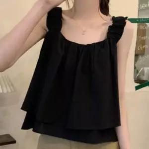 린넨블라우스 여성 민소매 블라우스 크롭탑