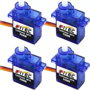 마이크로비트 로봇 헬리콥터 비행기 보트용 Wishiot 4PCS Feetech 9g FS90R 미니 마이크로 서보 360도 연속