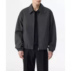 무신사스탠다드 코튼 미니멀 블루종 재킷 다크 그레이 1628357