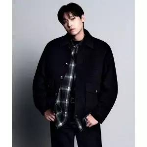 무신사스탠다드 울 블렌드 저지 오버사이즈 아웃 포켓 재킷 블랙 1623023