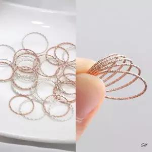 [셀러허브]92.5 실버 로즈골드 다이아몬드 컷팅 은 실반지 5종 세트 (S21011914)